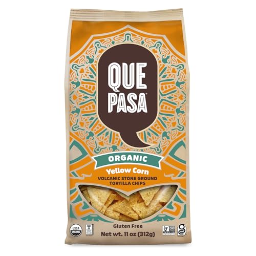 Que Pasa Organic Yellow Corn Tortilla Chips, 11 oz (Pack of 1), Gluten Free, Non-GMO, by Nature's Path