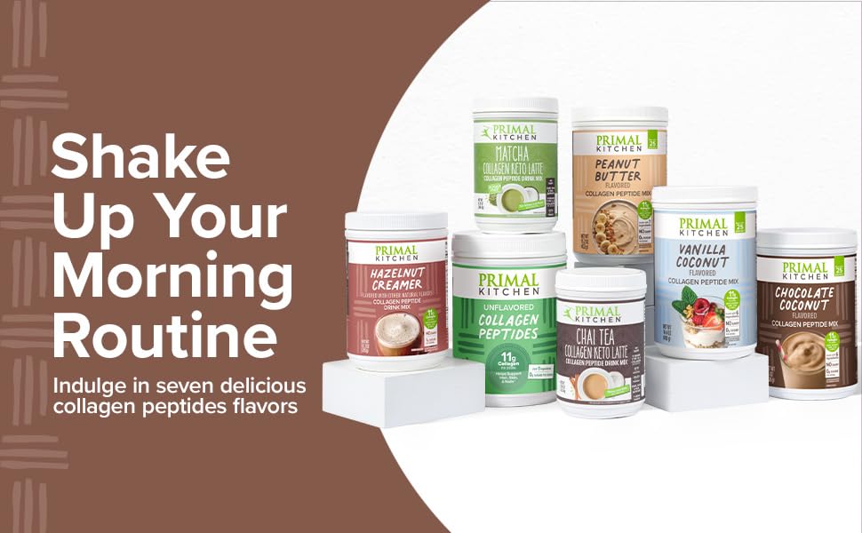 Primal Kitchen Vanilla Collagen Fuel® Drink Mix, Vanilla Coconut Collagen Peptides, No Dairy or Artificial Sweeteners, 14.4 Ounces