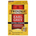 Twinings Earl Grey Extra Strong Black Tea Individually Wrapped Bags, 20 Count (Pack of 1), Flavoured with Citrus and Bergamot, Caffeinated, Enjoy Hot or Iced, 20 Teabags