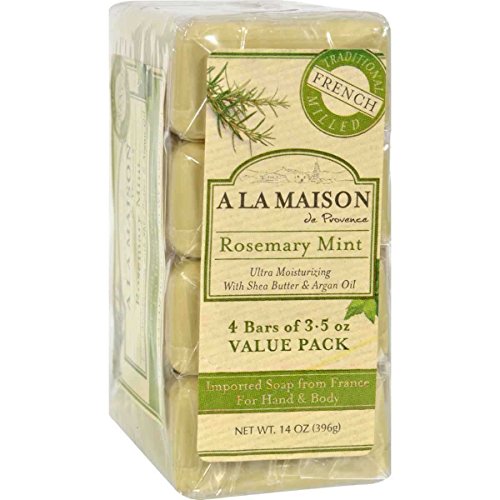 A LA Maison BAR SOAP,RSMRY Mint,Value, 4 CT