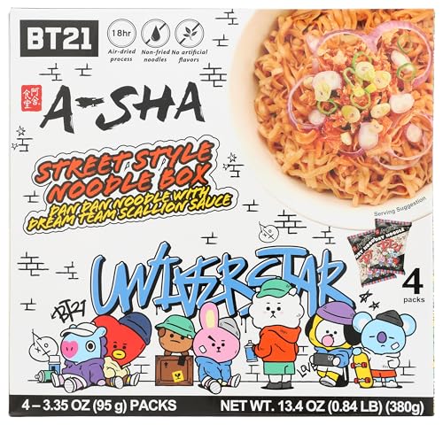 A-Sha, Noodles Street Style Scallion Sauce 4 Pack, 13.4 Ounce