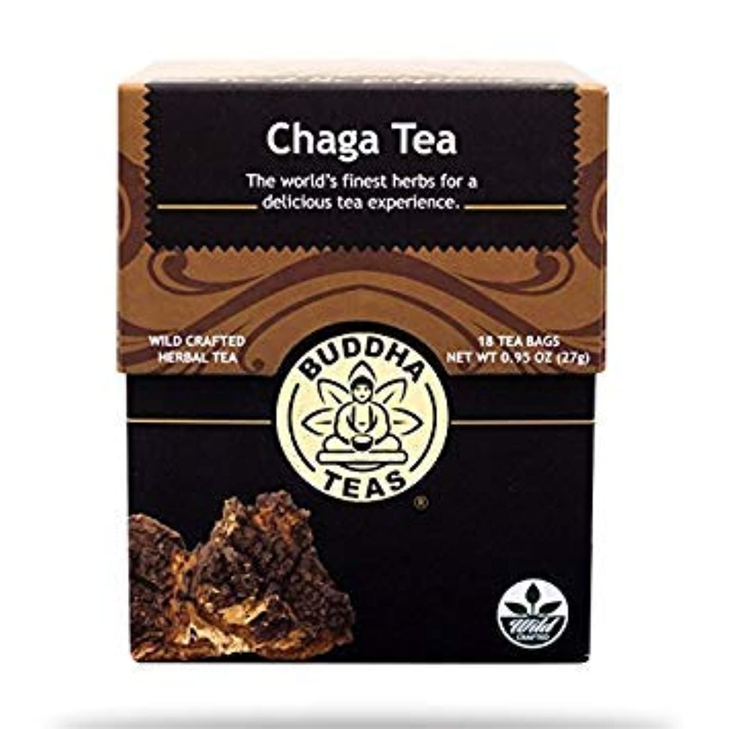 Buddha Teas Chaga Tea, Box of 18 Bags (Pack of 6 Boxes)