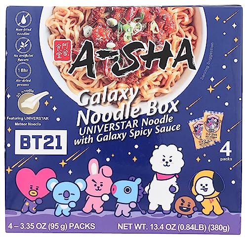 A-Sha Galaxy Noodles with Spicy Sauce 4pk, 13.4 OZ
