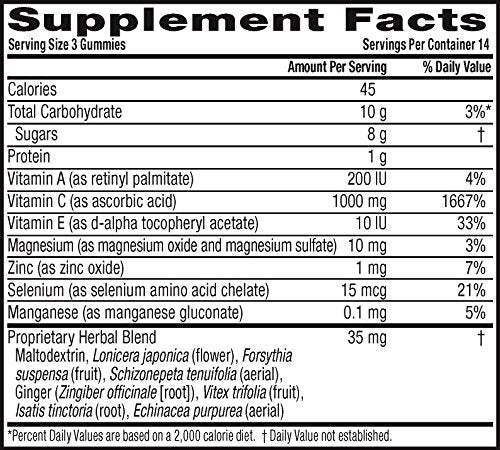 Airborne Immune Support Supplement with Vitamin C Chewable Gummies, 42 Count