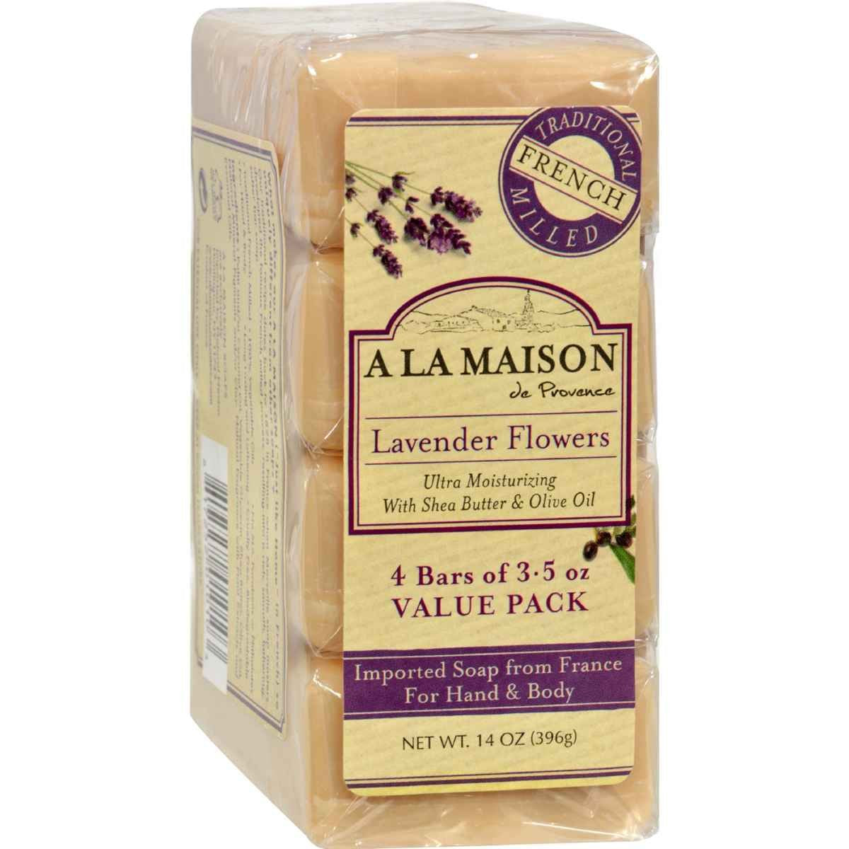 A La Maison 1015718 A La Maison Bar Soap - Lavender Flower - Value 4 Pack
