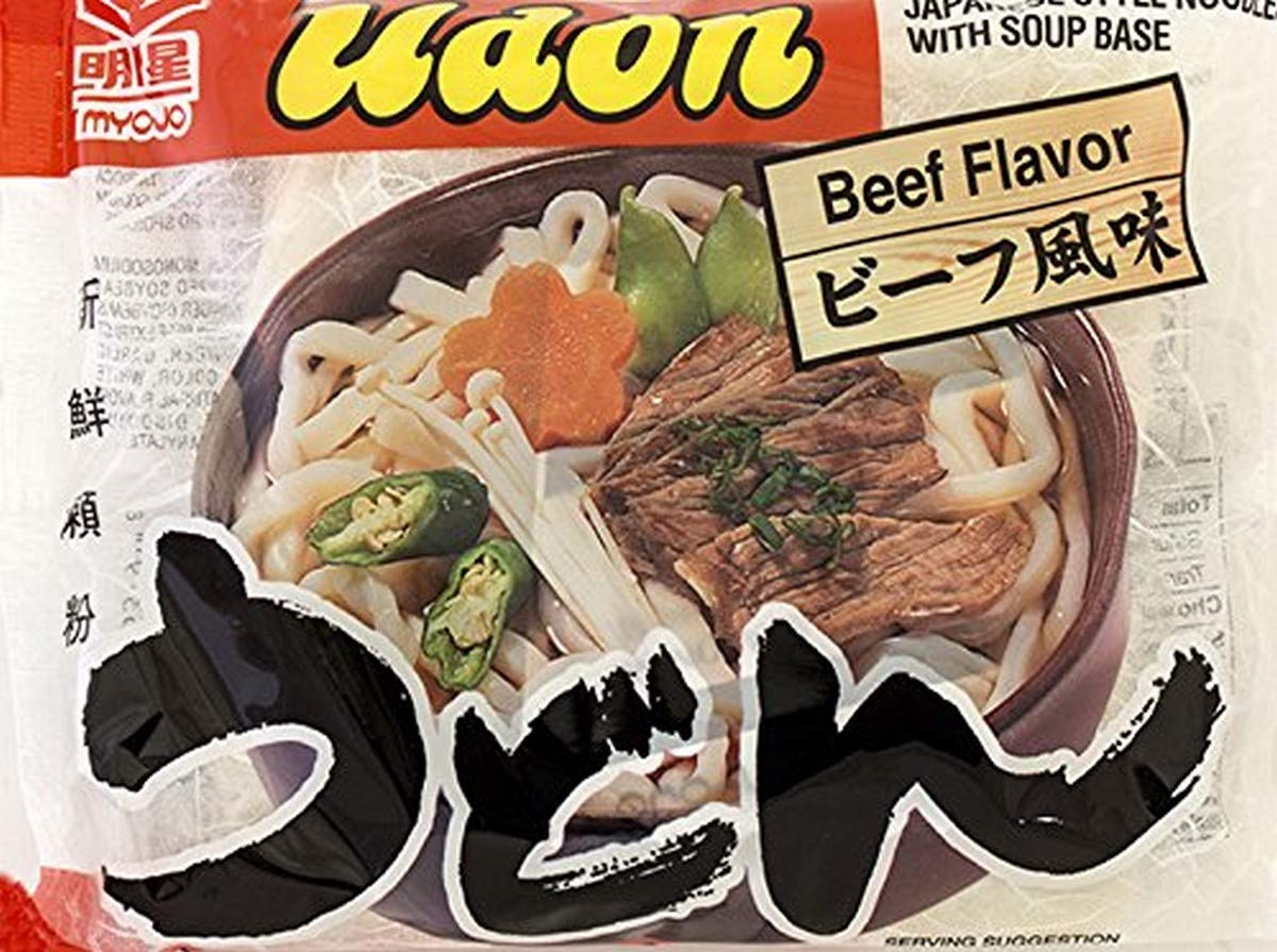 Myojo Japanese Udon Noodles with Soup Base Beef Flavor, 7.22 oz