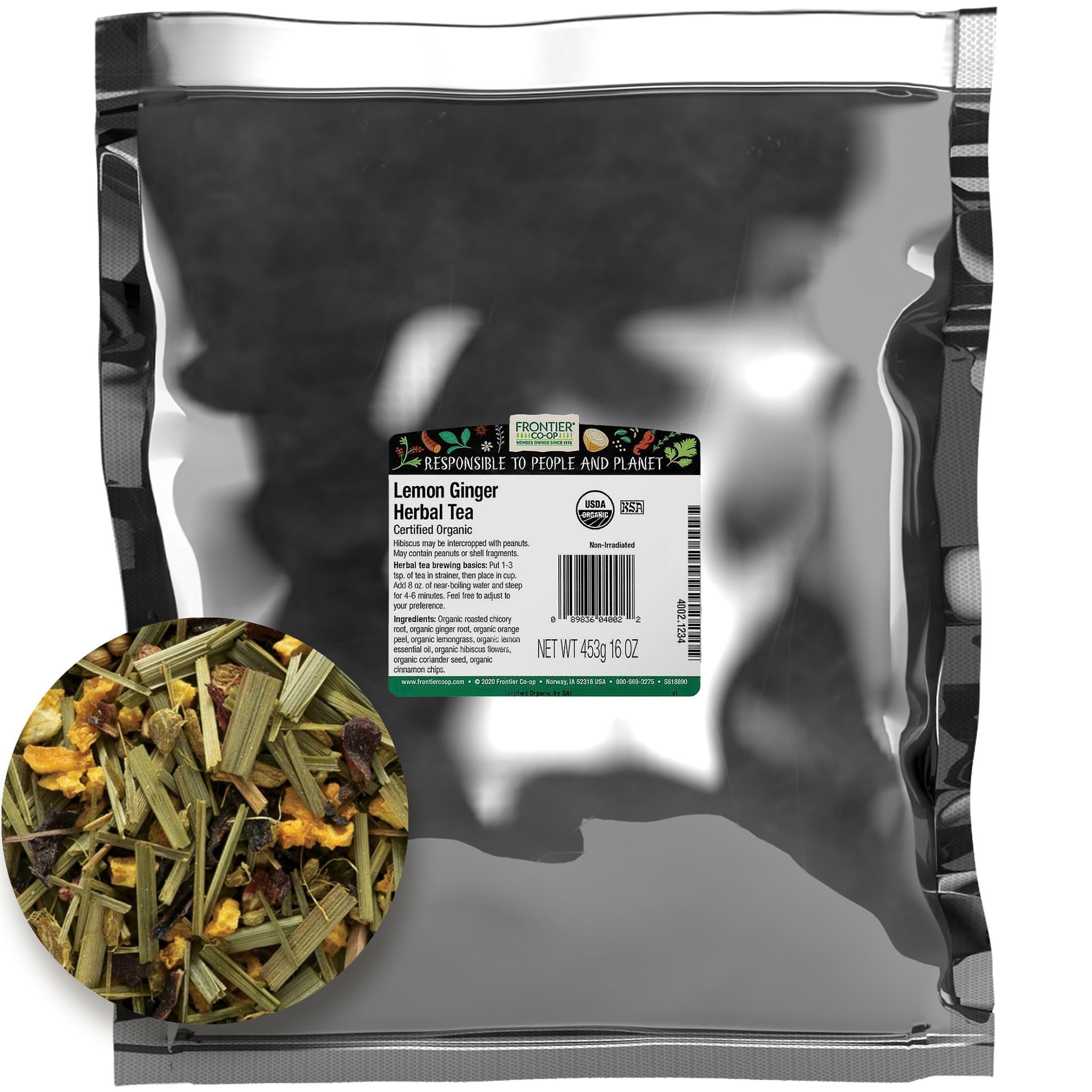 "Lemon Ginger Tea, Certified Organic - 16 oz" ( Multi-Pack)