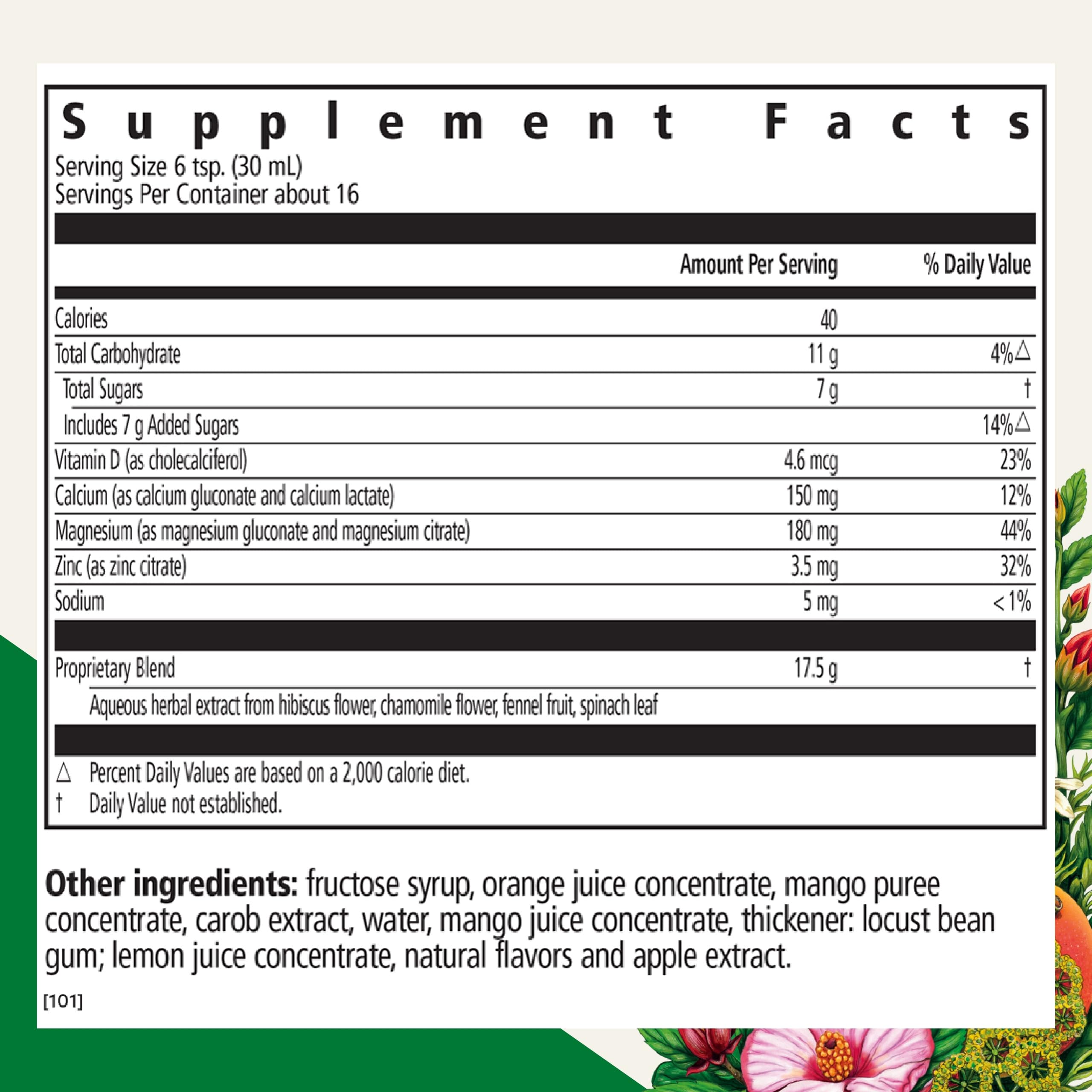 Floradix Calcium Magnesium Liquid Herbal & Mineral Supplement - Bone Support Supplement* with Calcium, Magnesium, Vitamin D & Zinc - Vegetarian, Non-GMO - 16.9 fl oz