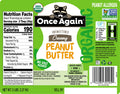 Once Again Organic Creamy Peanut Butter, 5lb Pantry Pal (same as 5 jars) - Salt Free, Unsweetened - USDA Organic, Gluten Free Certified, Vegan, Kosher
