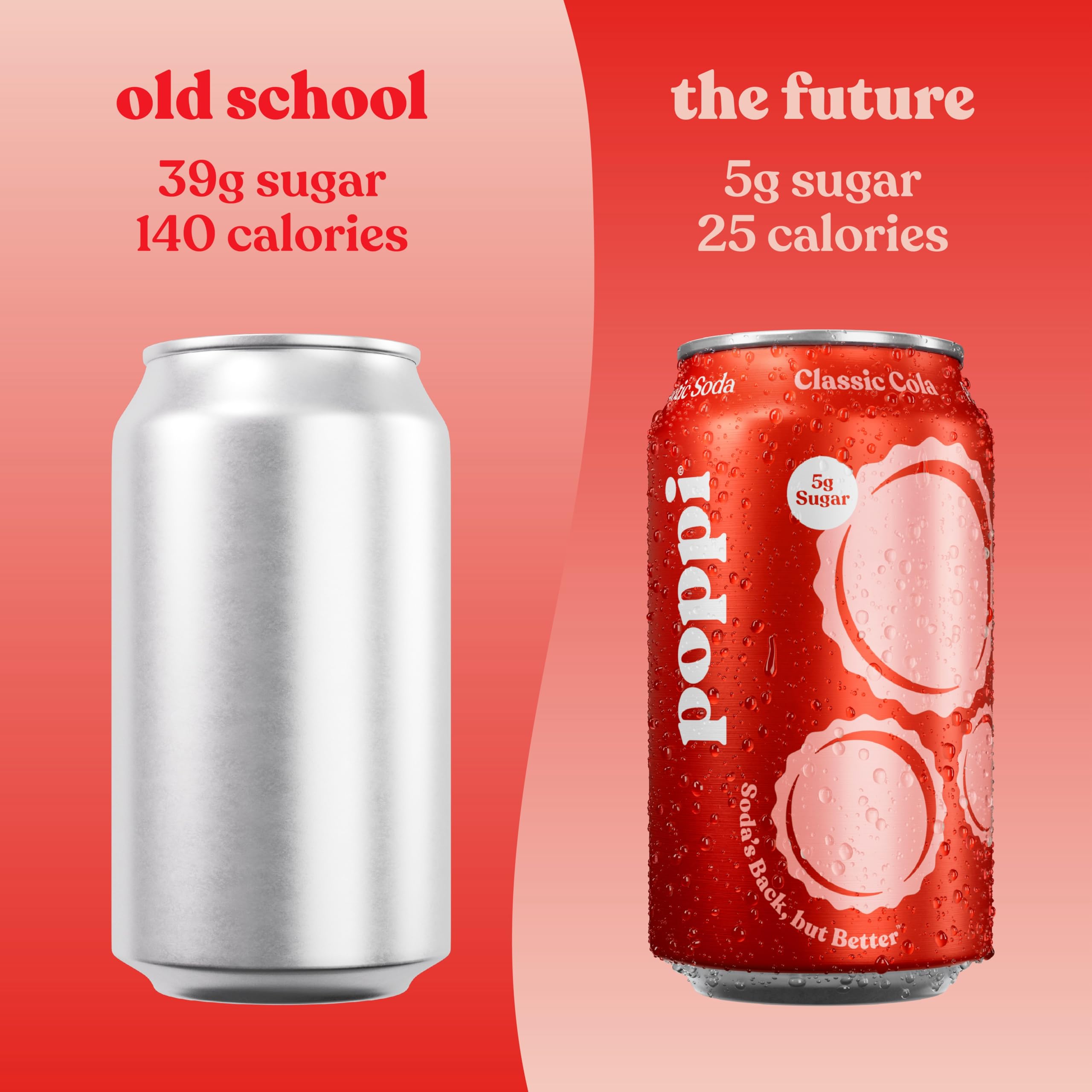 Poppi Sparkling Prebiotic Soda Beverage with Apple Cider Vinegar, Seltzer Water and Fruit Juice, Classic Cola Flavor, 12 Fl Oz, 1 Count, Packaging May Vary