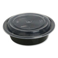 150-PACK OF Container Food GEN FCPP-BC-16RND 16 oz. Round Microwavable Plastic Food Container with Lid - Black Base and Clear Top (150 Count)
