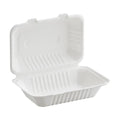200-PACK OF D & W Earth Smart™ 9 x 6 x 3 Molded Fiber Hinged Take Out Container - White