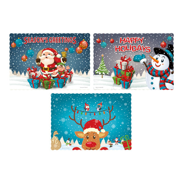 3-PACK OF PLACEMAT ASST 3 DSGNS WNTR WND