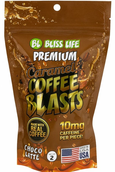 20-PACK OF Candy Freeze Dried, Caramel Coffee Blasts - Choco Latte, Bliss Life Products