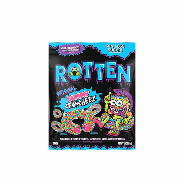 48-PACK OF Candy, Gummy Original Cruncheez 1.8 OZ, Rotten