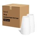 500-PACK OF Cup Paper Karat 10oz Insulated Paper Hot Cups - White (90mm) - 500 ct