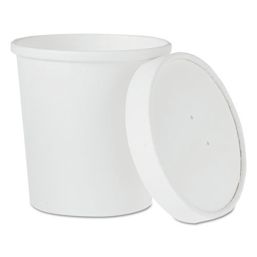 500-PACK OF Container Paper SOLO KHB16A-2050 16 oz. Flexstyle Double Poly Paper Food Combo Packs - Durable White Containers for Hot and Cold Meals (500 Count)