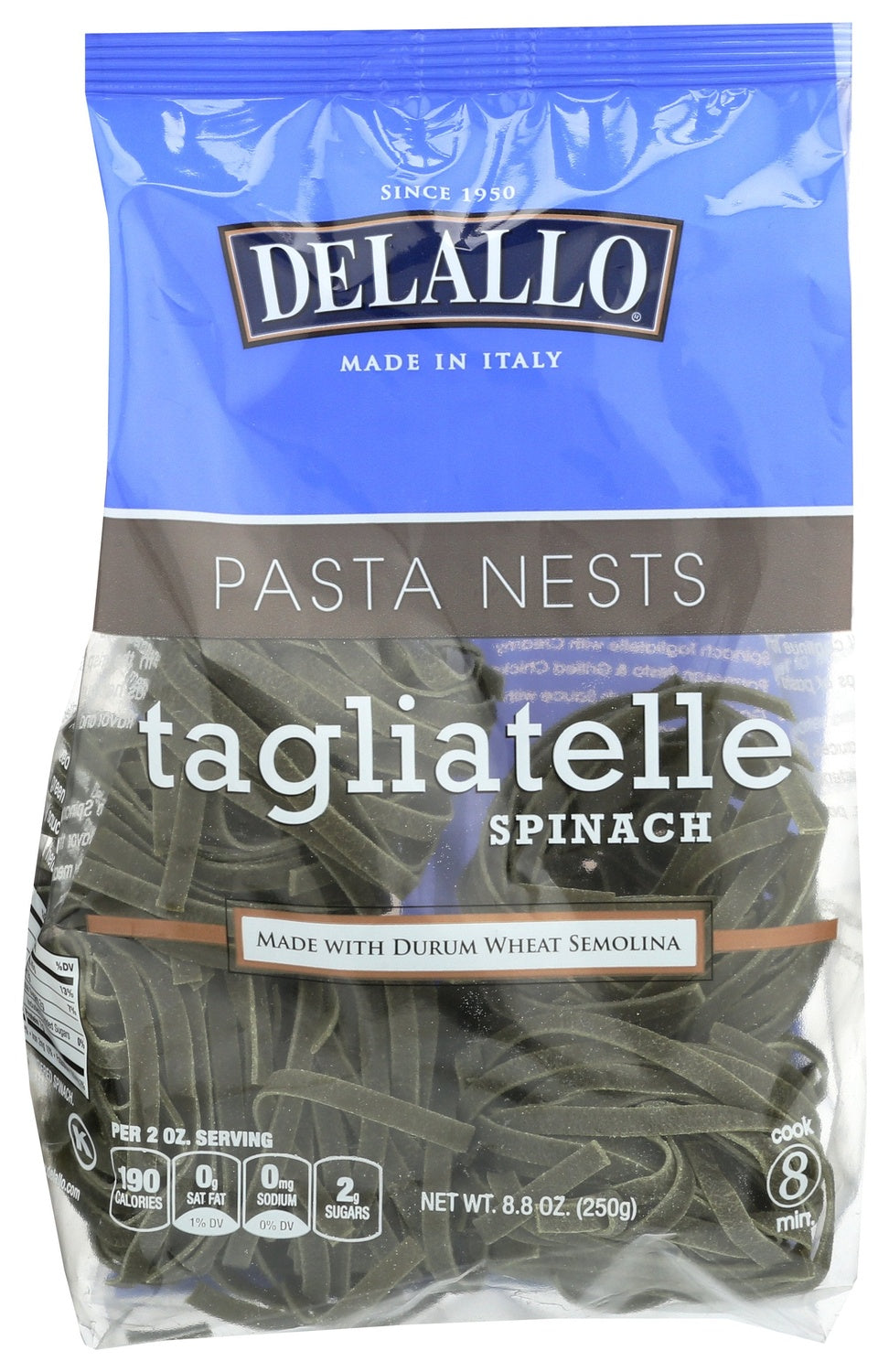 12-PACK OF PASTA TAGLIATELLE SPINACH, DURUM WHEAT SEMOLINA