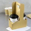 250-PACK OF Carrier Paper Karat 250 ct Kraft Drink Carrier with Handle, for 2 Cups (10-32 oz), Paperboard