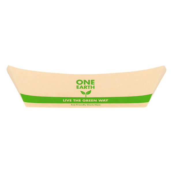 500-PACK OF Tray Food Karat Earth 5.0 lb Bamboo Natural Food Tray, Generic Print - 500 pcs