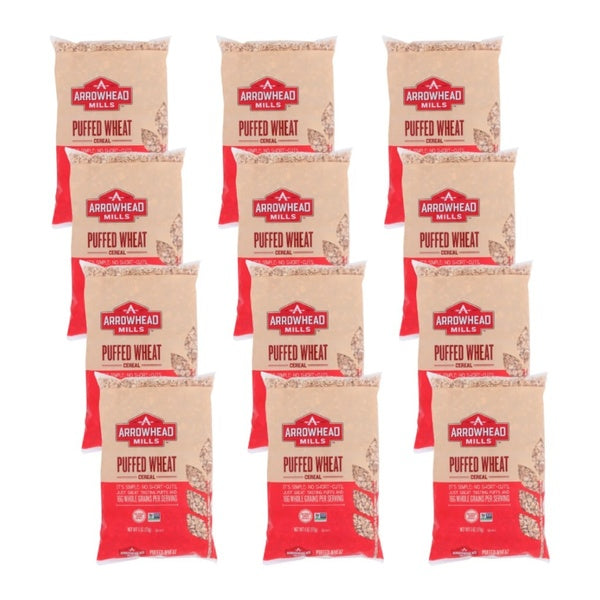 12-PACK OF Cereal Puffed Wheat Arrowhead Mills 6 oz