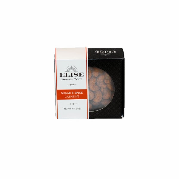 12-PACK OF Cashews Roasted, Sugar & Spice Elise Artisan Nuts