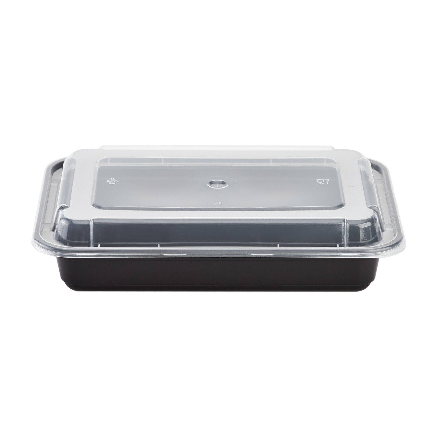 150-PACK OF Container Takeout Karat150 sets 28 oz PP Plastic Microwavable Rectangular Food Containers & Lids, Black
