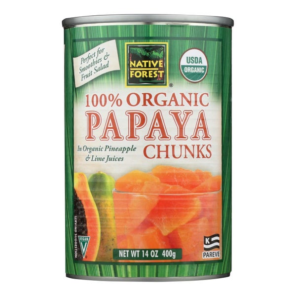 6-PACK OF Fruit Papaya Chunks Native Forest 14 oz