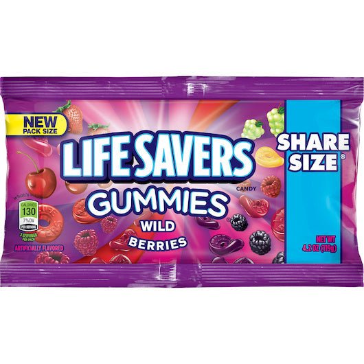90-PACK OF Share Size Wildberry Gummies Lifesaver, 6 - 15 - 4.2 Oz