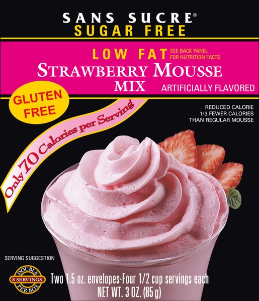 12-PACK OF Baking Mix Strawberry Mousse Sugar Free, Bernard Food Industries