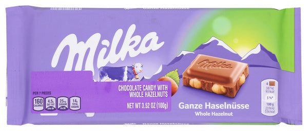 17-PACK OF CHOCOLATE BAR WITH WHOLE HAZELNUT 3.52 OUNCE - CASE OF 17