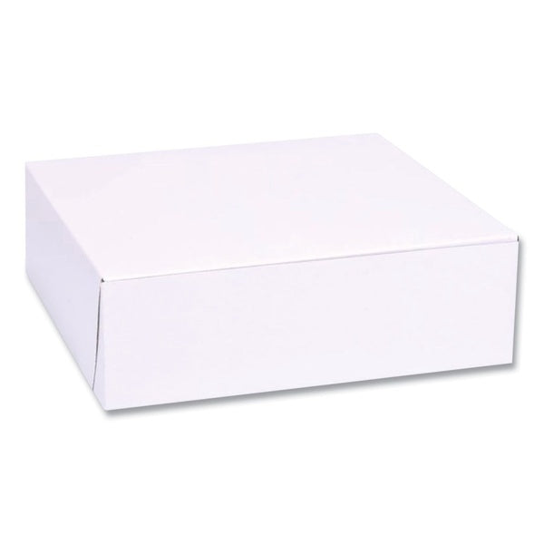 250-PACK OF Box Bakery SCT 1533 Standard Bakery Boxes - 8 in. x 2.5 in. x 8 in. - White Paper One-Piece Design - Ideal for Cakes, Pastries, and Cupcakes (250 Boxes per Bundle)