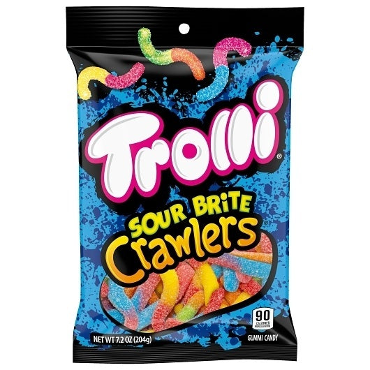 9-PACK OF Sour Brite Crawler Peg Trolli, 9 - 7.2 OZ