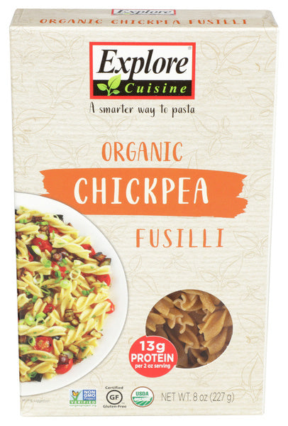 6-PACK OF PASTA FUSILLI ORAGANIC CHICKPEA 8 OUNCE - CASE OF 6