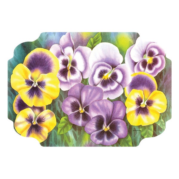 1-PACK OF PLACEMAT PAPER PANSIES