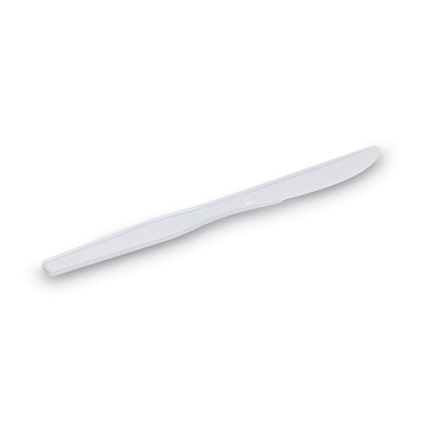 1000-PACK OF Cutlery Plastic Dixie KH217 Heavyweight Plastic Knives - Pack of 1000 - Premium White Cutlery for Events and Catering