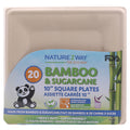 12-PACK OF PLATE BAMBOO SQUARE, HEAVY DUTY