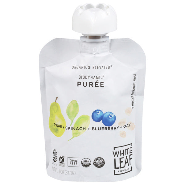 6-PACK OF FOOD BABY PEAR + SPINACH + BLUEBERRY + OAT