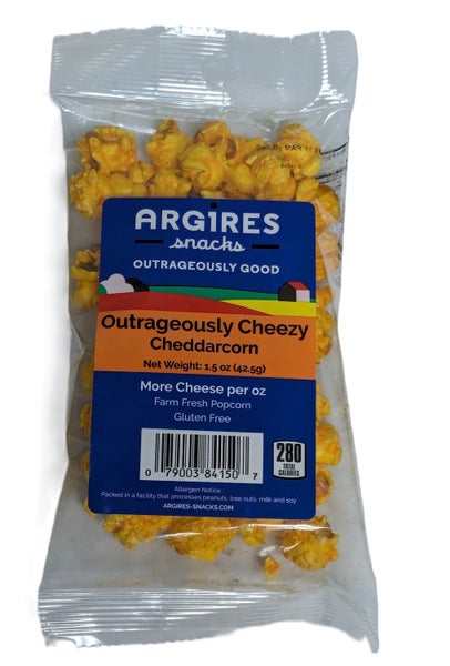 60-PACK OF Snacks Popcorn Cheddar, Argires