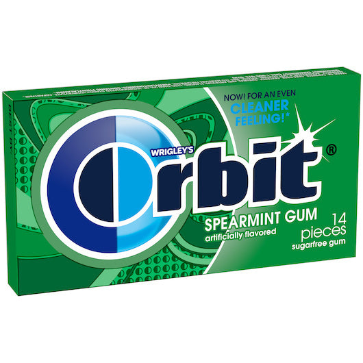 60-PACK OF Gum Spearmint 3 Pack Orbit, 20 - 3 - 14 Pc