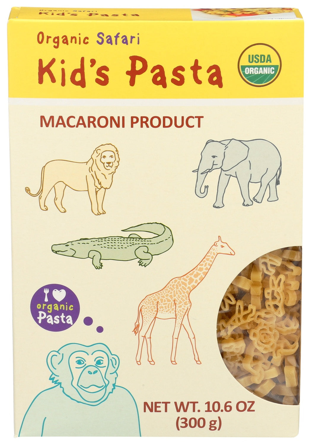 12-PACK OF PASTA MACARONI ORGANIC SAFARI