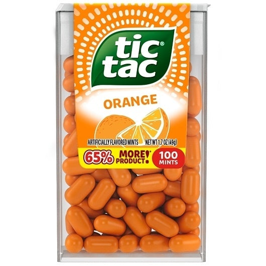 288-PACK OF Fresh Breath Mints, Orange, Hard Candy Mints Single Pack Tic Tac, 24 - 12 - 1.7 Oz