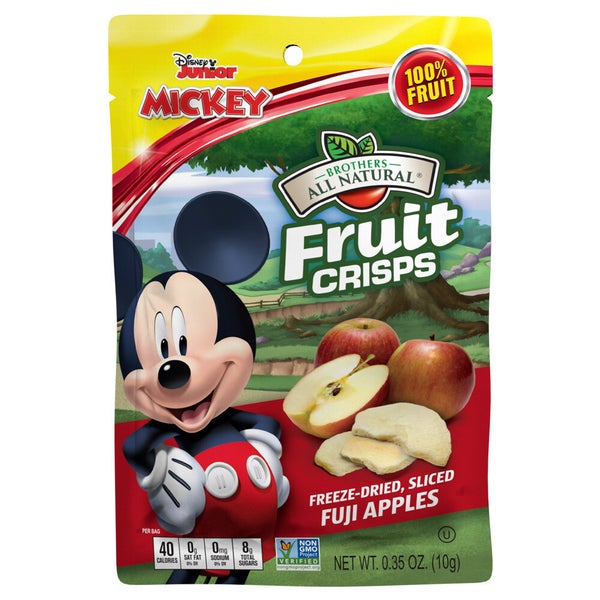12-PACK OF Fruit Crisps Freeze Dried Apple Disney Snack Size, Brothers International