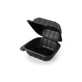 250-PACK OF 6 x 6 x 3 MFPP 1 Compartment Hinged Take Out Container - Black