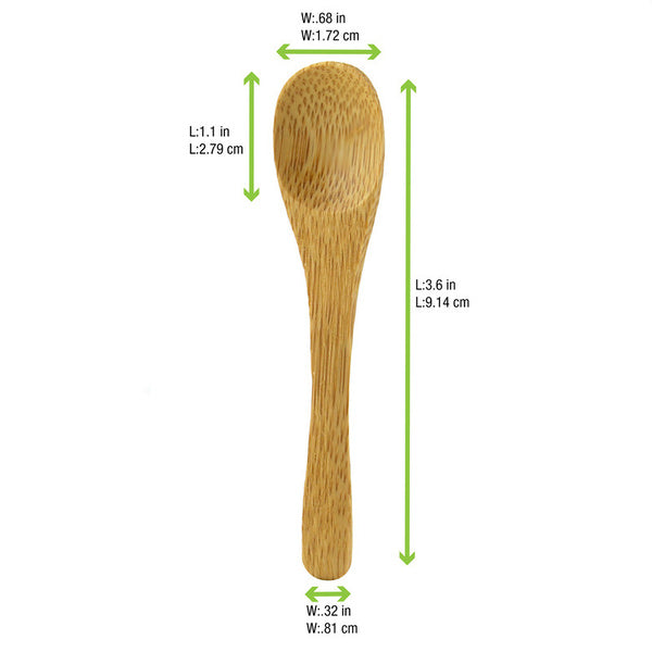 10-PACK OF SPOON BIODEG BAMBOO 3.5 IN