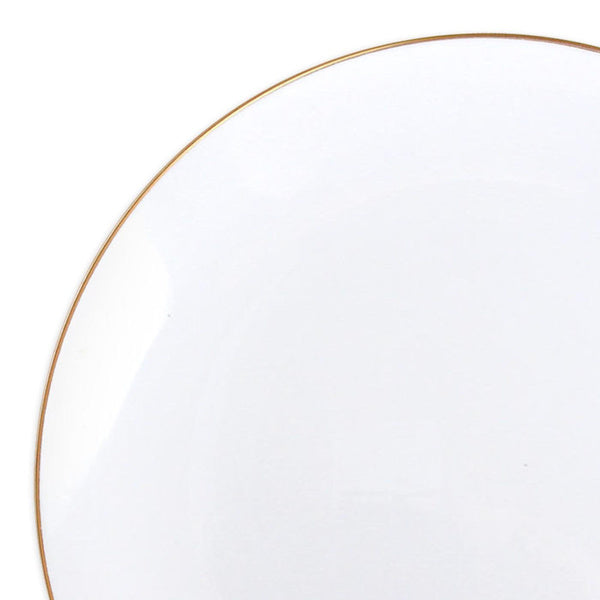 12-PACK OF Plate Plastic 10.25" White Gold Rim