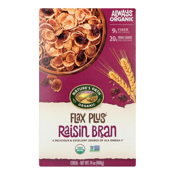 12-PACK OF CEREAL ORGANIC FLAX PLUS RAISIN BRAN