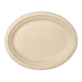 500-PACK OF PLATE OVAL COMPOSTABLE MOLDED FIBER 12.5 X 10 INCH DISPOSABLE