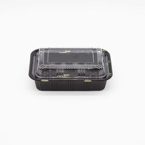 11-PACK OF Container Disp 6.5"x5" Black Bento Sushi Rectangular Container w/ Lid 550 Sets