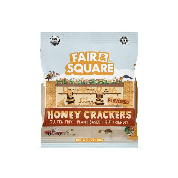 108-PACK OF Snack Crackers, Organic Honey 1 oz, Fair and Square